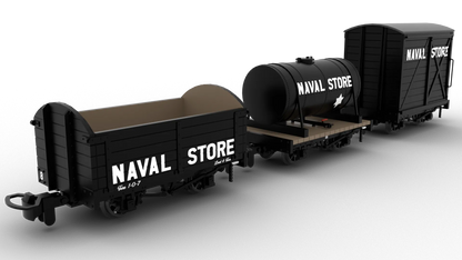 990983 Naval Store Wagons No.8, 11 & 17 Triple Pack