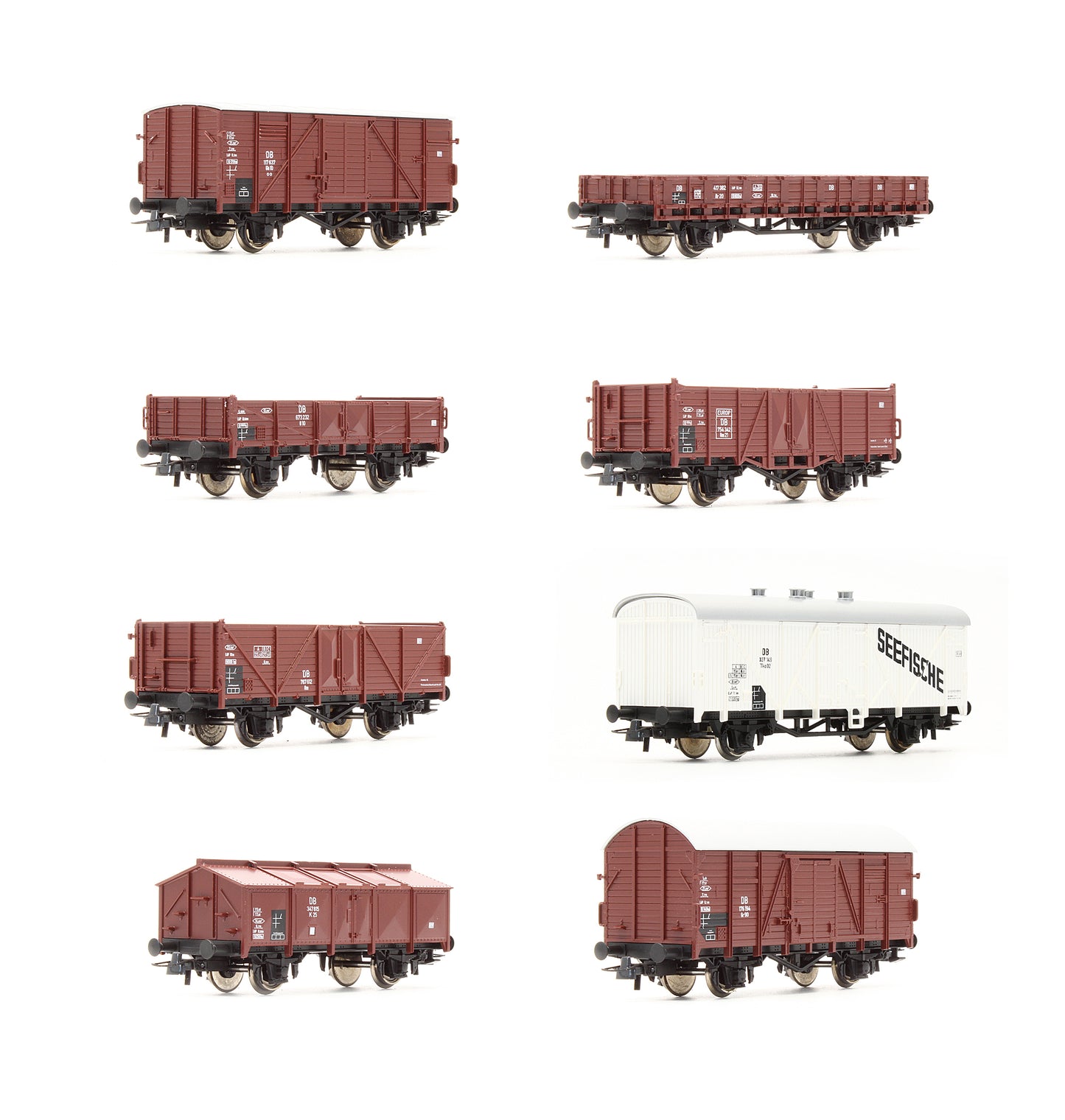 Pre-Owned Set Of 8 Assorted DB Goods Wagons