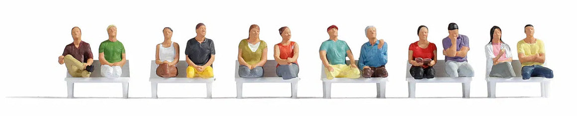 Seated Passengers (12) without Legs Figure Set