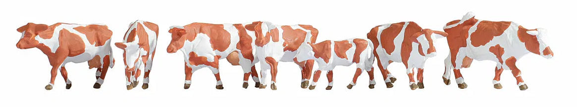 Brown & White Cows (7) Figure Set