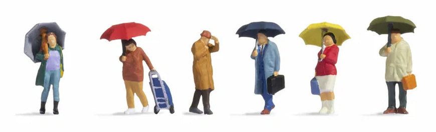 People in the Rain (6) Figure Set