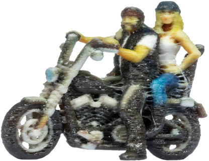 N10904 Chopper with Biker & Pillion Standing 3D Master Figure