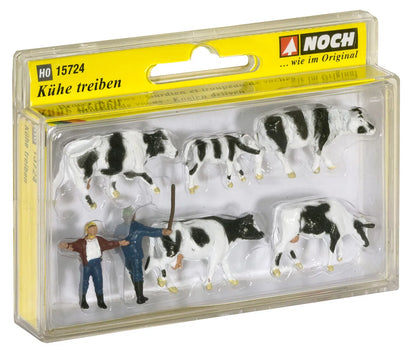 Cows (5) And Drovers (2) Figure Set