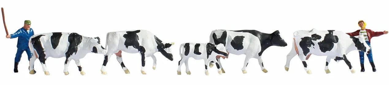 Cows (5) And Drovers (2) Figure Set