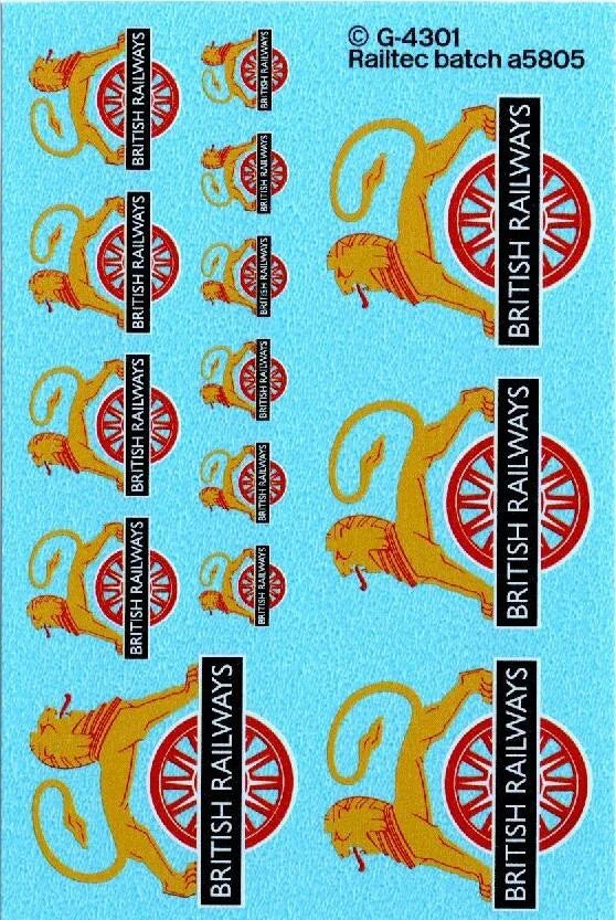 RT-G-4301 BR Early Crest Lion & Wheel Totem: L&R Facing (3 Sizes) Transfer