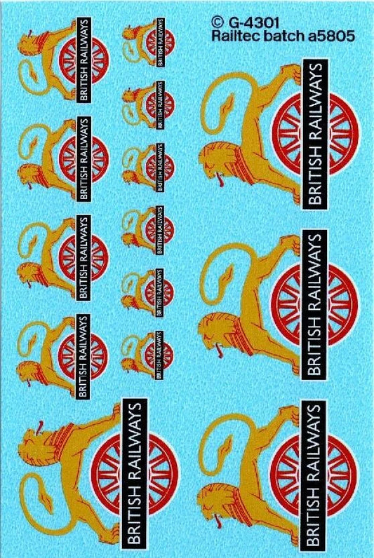 BR Early Crest Lion & Wheel Totem: L&R Facing (3 Sizes) Transfer