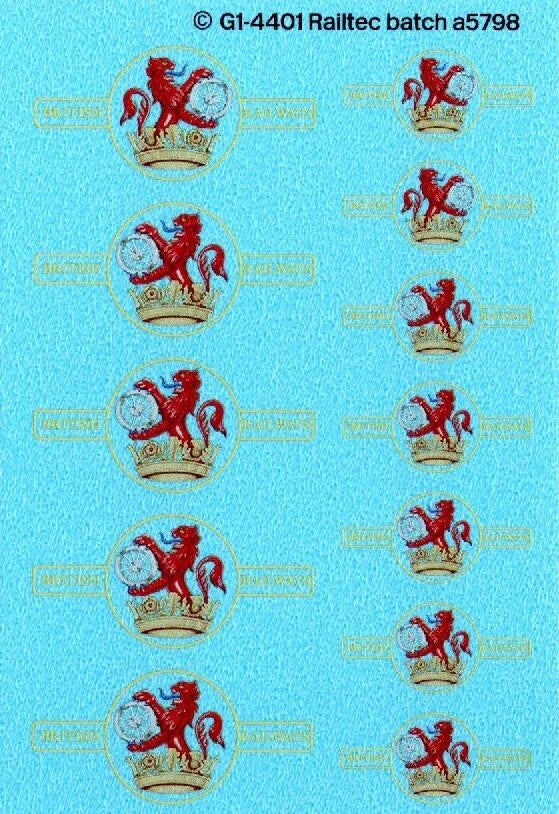 Railtec G1-4401 BR Late Crest Ferret & Dartboard (Small & Large) Transfer