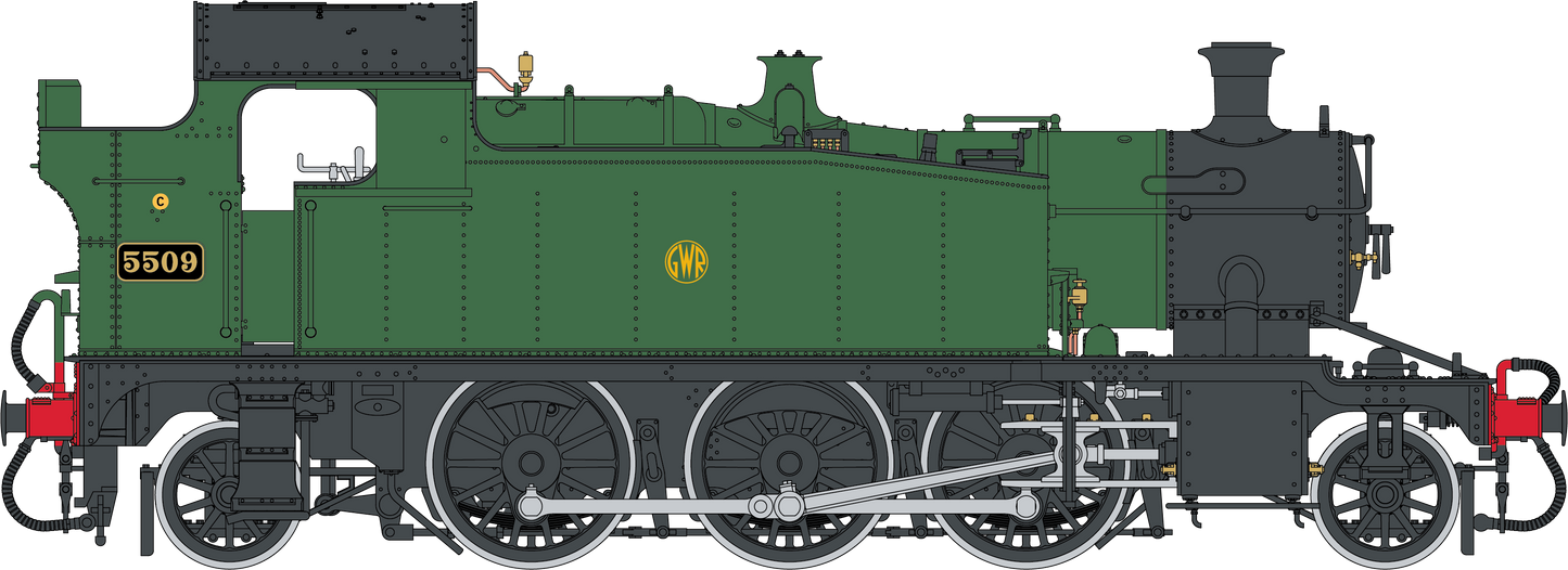 Class 55xx 2-6-2 Shirtbutton GWR Green 5509 Steam Locomotive