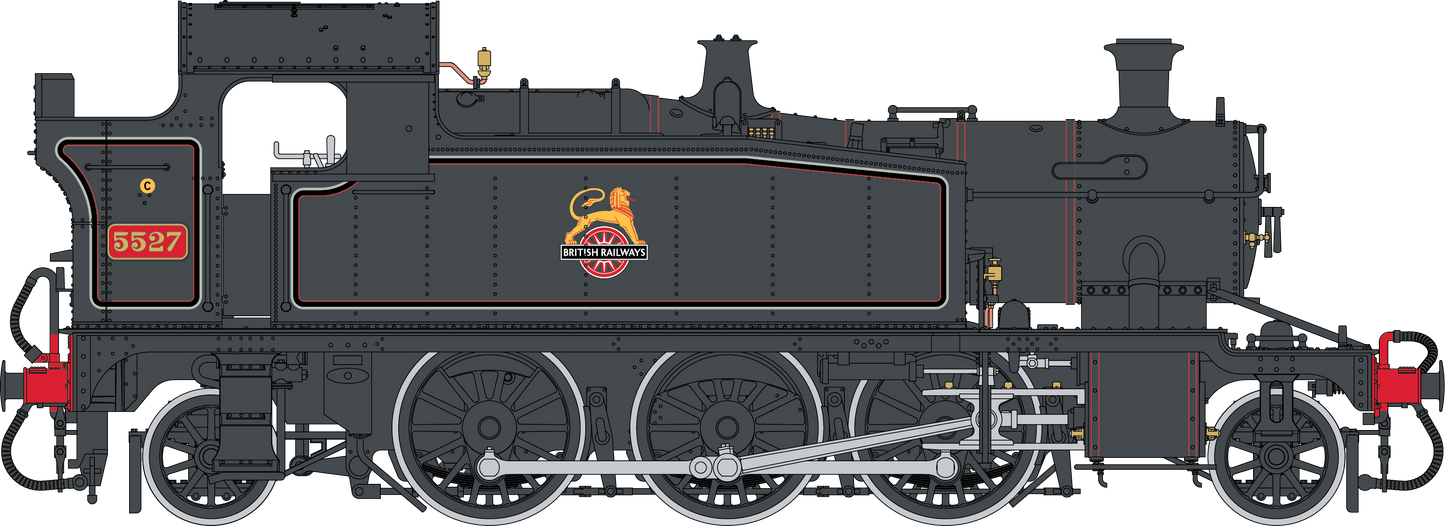 Class 55xx 2-6-2 BR Early Crest BR Lined Black 5527 Steam Locomotive