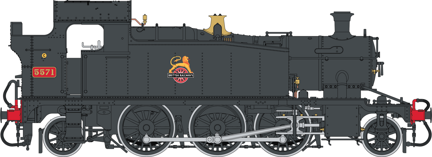 Class 55xx 2-6-2 BR Early Crest BR Black 5571 Steam Locomotive