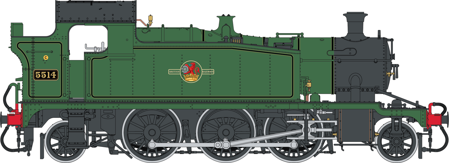 Class 55xx 2-6-2 BR Late Crest BR Lined Green 5514 Steam Locomotive