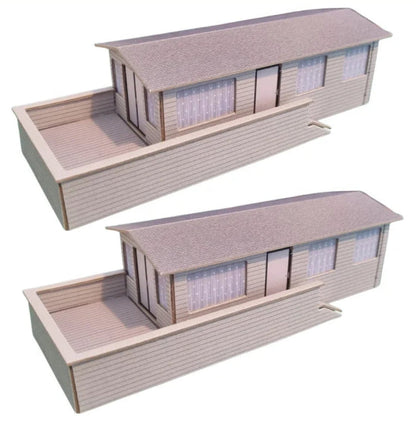 1:76 Scale Static Caravans Model Card Kit (Pack of 2)