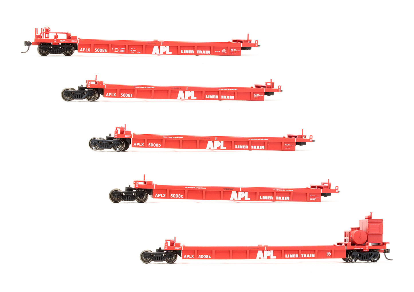 Pre-Owned Thrall 5-Unit Well Container Car APL Red - Road #5008