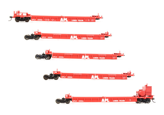 Pre-Owned Thrall 5-Unit Well Container Car APL Red - Road #5008