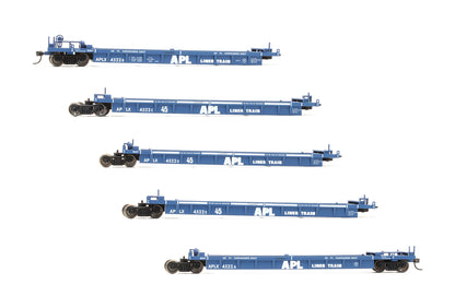 Pre-Owned Thrall 5-Unit Well Container Car APL Blue - Road #4522