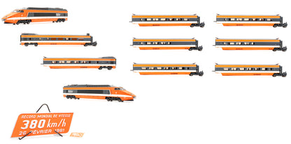 Pre-Owned HJ2412 SNCF TGV Record Mondial 26th February 1981 - 10 Car Set