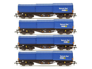 Set of 4 Tiphook Rail Telescopic Hood (Blue) Wagons