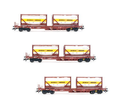 Pre-Owned Set Of 3 DBAG Flat Cars With Containers