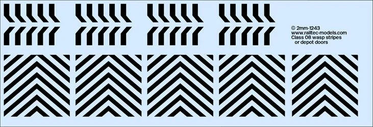 RT-TT-1243 Railtec TT-1243 Wasp stripes / chevrons (to suit BR shunter)