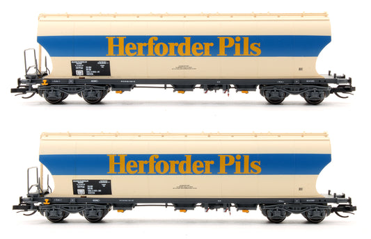 Pre-Owned Set of 2 DB 4-axle silo wagons "Herforder Pils"