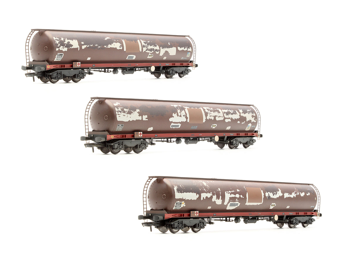 Pre-Owned Set Of 3 - 102T TEA Bogie Tank Wagon (Weathered edition)