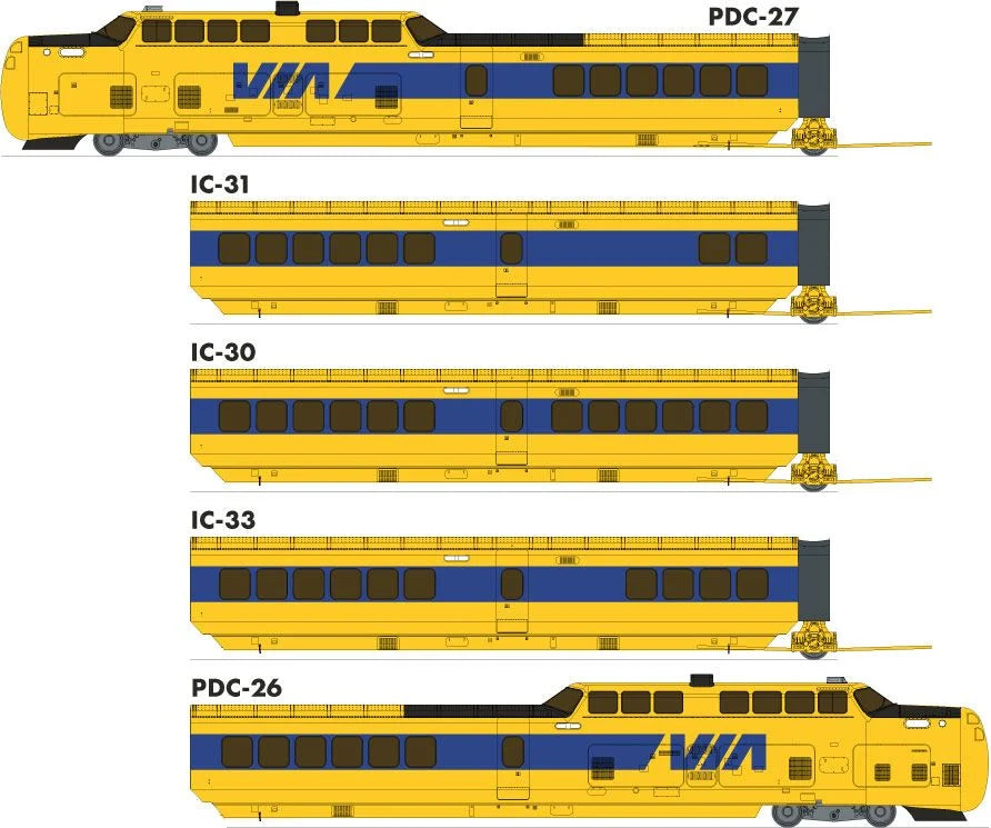 UAC TurboTrain VIA #1 - 5-Car Set: #146-201-256-228-151