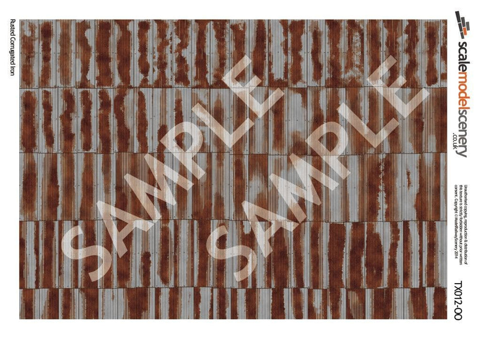 Iron Rails Texture Scale Model Scenery TX012 OO/HO Rusty Corrugated Iron Texture – Rails