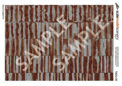OO/HO Rusty Corrugated Iron Texture Paper (x5)
