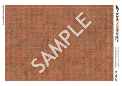 OO/HO Old Red Brown Brick Texture Paper (x5)