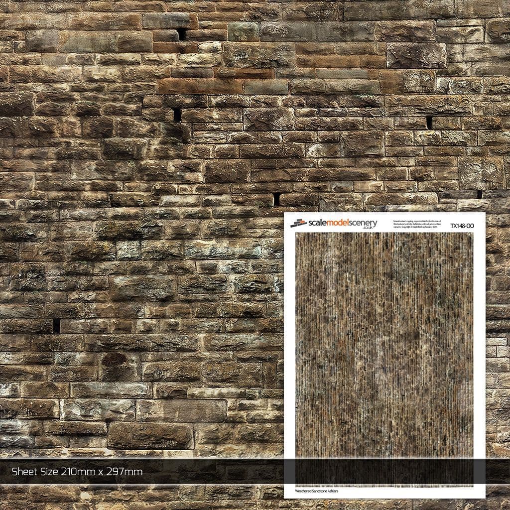 OO/HO Weathered Sandstone Ashlars Texture Paper (x5)