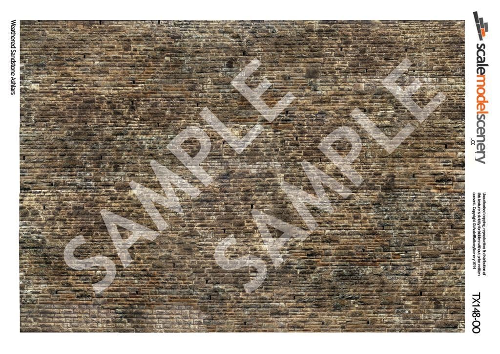 OO/HO Weathered Sandstone Ashlars Texture Paper (x5)