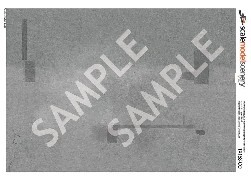 OO/HO Weathered Asphalt Texture Paper (x5)