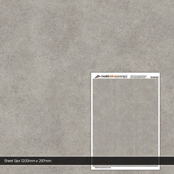 OO/HO Weathered Light Grey Concrete Texture Paper (x5)