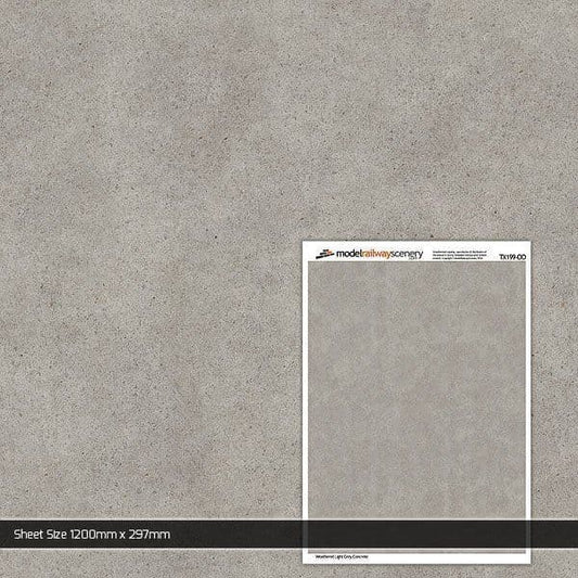 OO/HO Weathered Light Grey Concrete Texture Paper (x5)