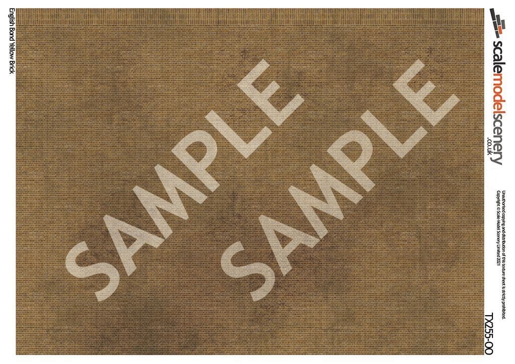 OO/HO English Bond Yellow Brick Texture Paper (x5)