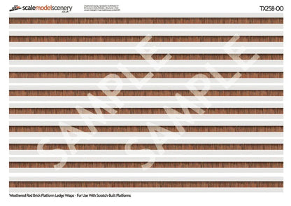 OO/HO English Bond Weathered Red Brick Platform Wall Wraps