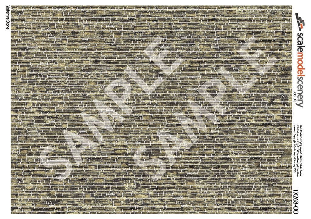 Scale Model Textures Scale Model Scenery TX268 OO/HO Yorkshire Stone Texture Paper – Rails