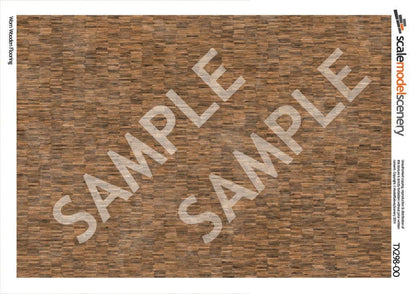 OO/HO Worn Wooden Flooring Texture Paper (x5)