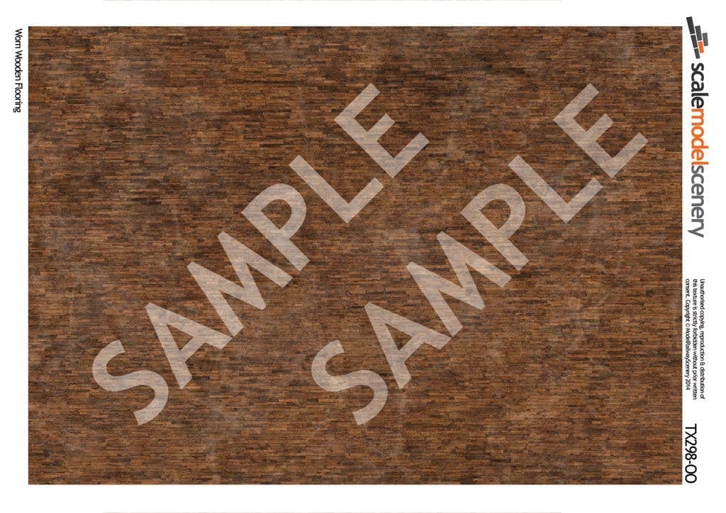 OO/HO Worn Wooden Flooring Texture Paper (x5)