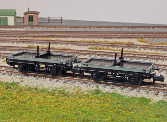 NR1154B 4 Wheel BR Bolster Wagon Twin Pack