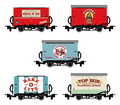 GRAA050 OO9 Box Van Wallace & Gromit Aardman 50th Anniversary Wagon Collectors Set of 5
