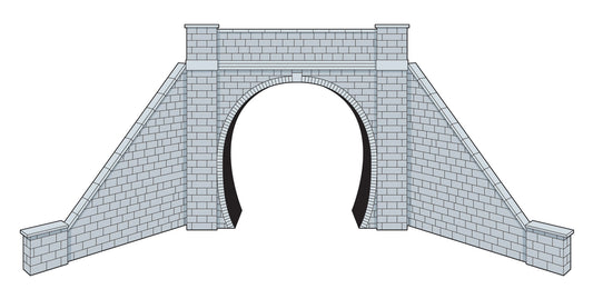 LK12172 Lineside TT:120 Lineside Tunnel Portals with Wing Walls, Stone, Single Track
