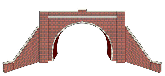 LK12173 Lineside TT:120 Lineside Tunnel Portals with Wing Walls, Brick, Double Track