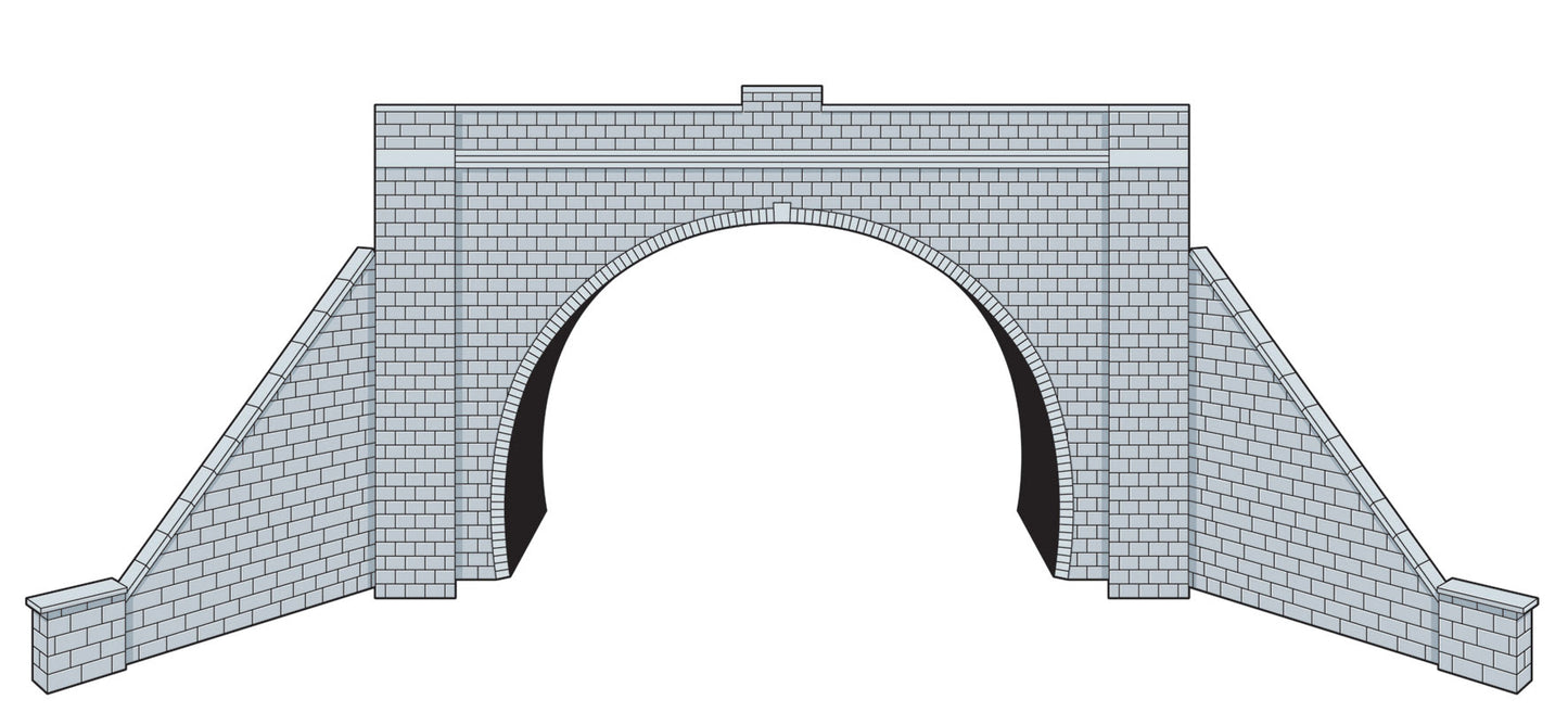 LK12174 Lineside TT:120 Lineside Tunnel Portals with Wing Walls, Stone, Double Track