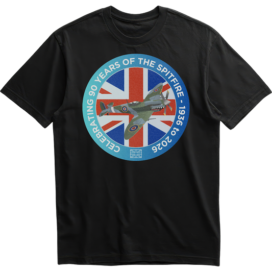 Supermarine Spitfire 90th Anniversary T-Shirt (Black)