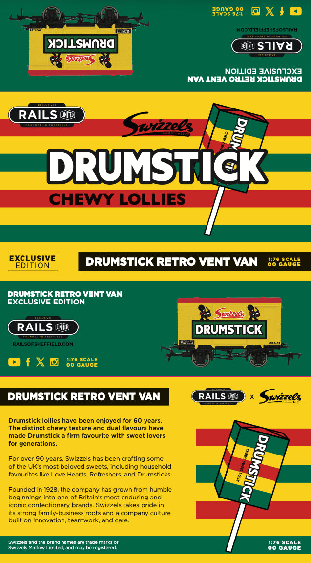 4F-SWIZZELS-002 Swizzels Sweets "Drumstick" - Retro yellow Vent Van
