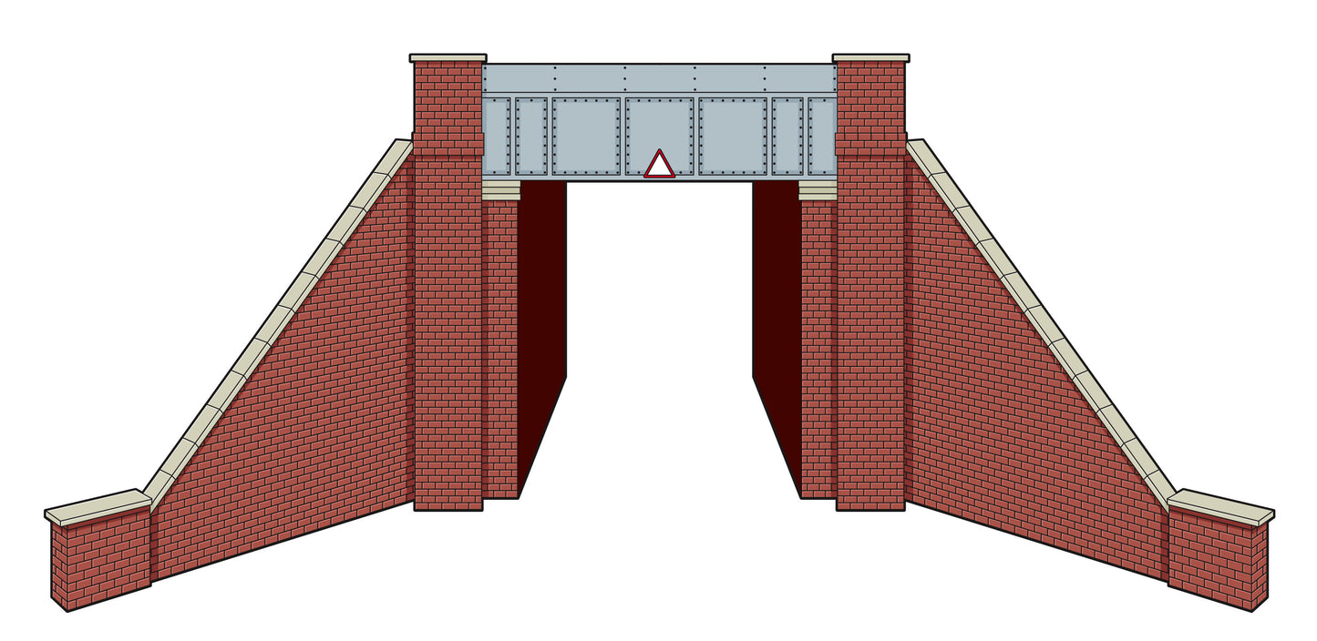 LK12164 L/S KIt TT:120 Bridge, Steel Plate, Brick Abutments, Single Track
