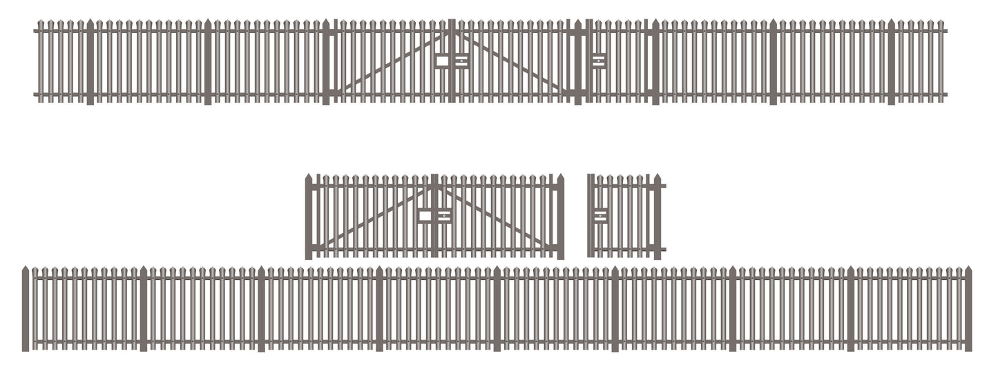 Modern Palisade Fencing with Gates