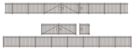 Modern Palisade Fencing with Gates