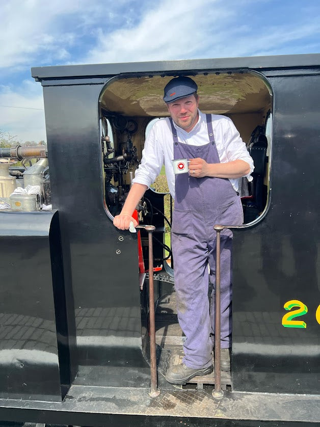 Rails of Sheffield 'Keep on Railway Modelling ♡' 350ml Outdoor Camping White Enamel Metal Mug/Cup